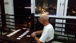 Card at the rooftop bar in Phnom Penh