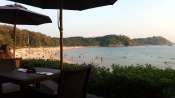Enjoying drinks ashore at Nai Harn Bay