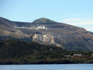 Smoldering caldara on Volcano Island, Aeolian Islands